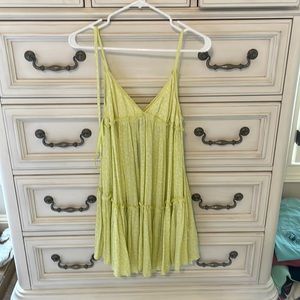 Size small neon yellow white floral dress